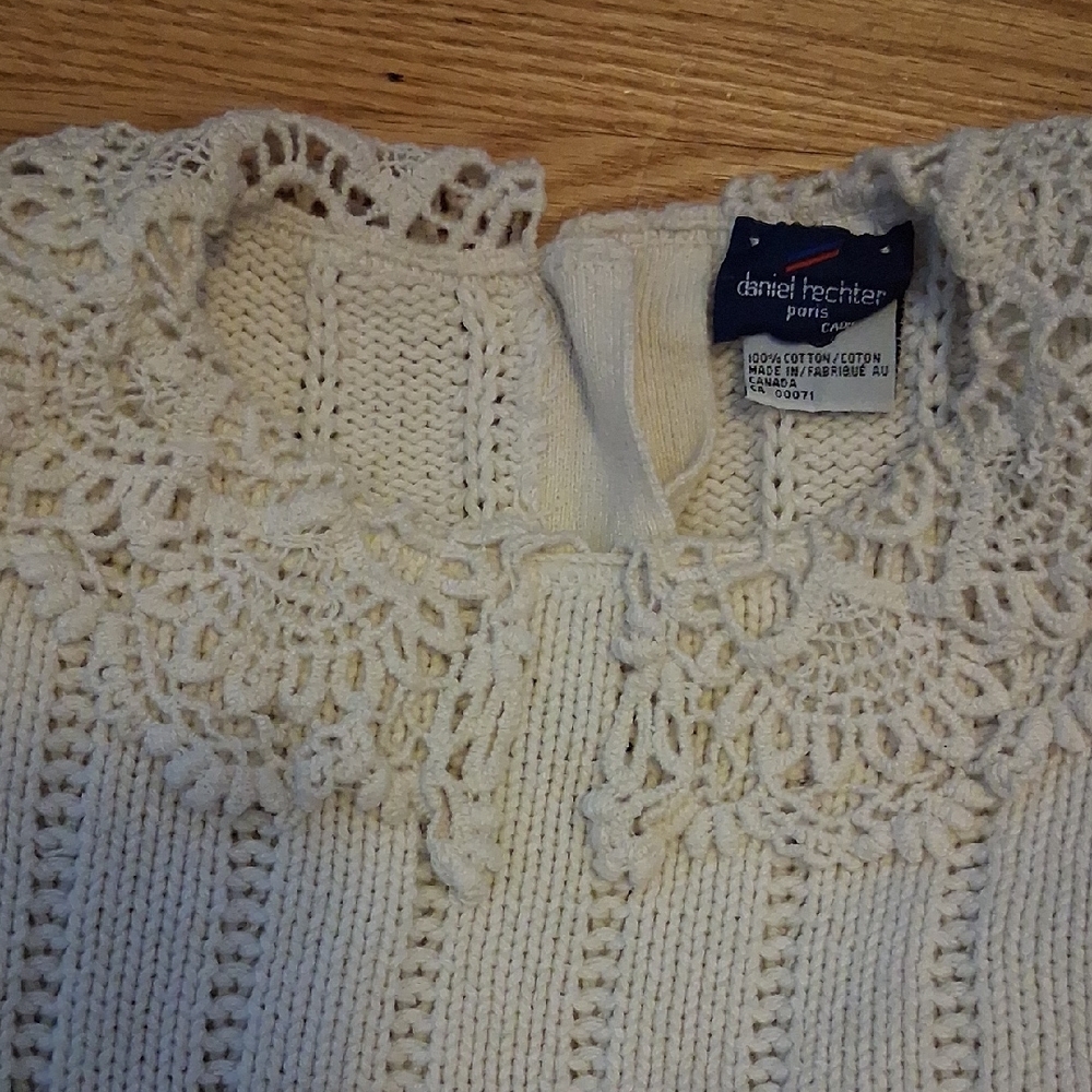 Daniel Hechter Women's Lace Collar Sweater - Cream